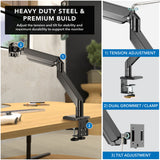 Heavy-Duty Single Monitor Desk Mount with Gas Spring Arm