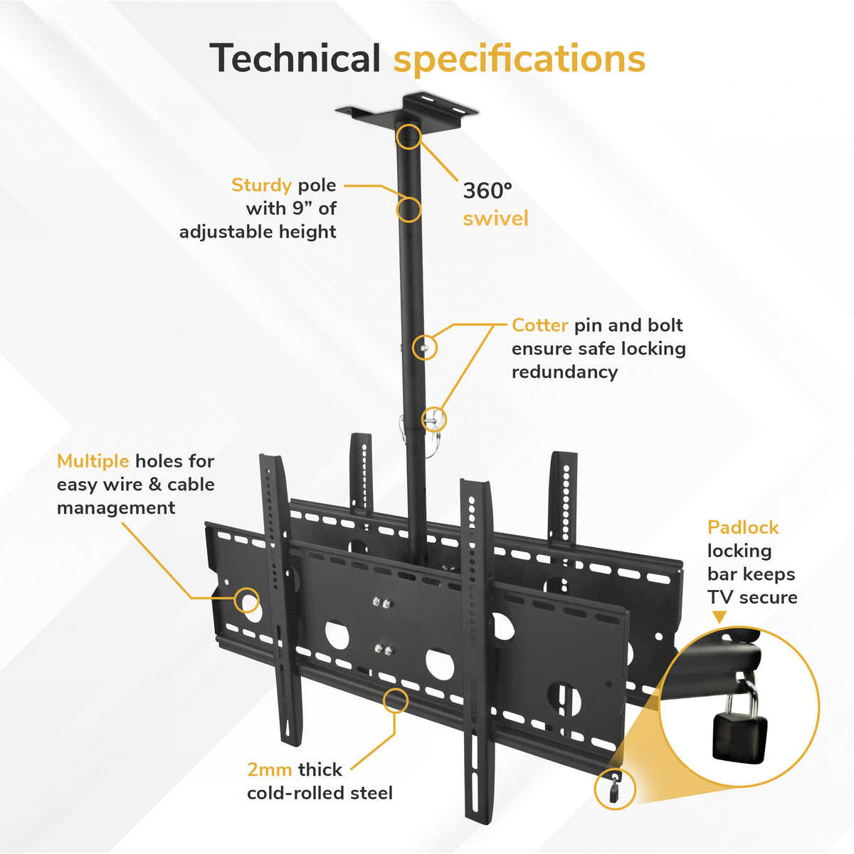 Dual Front & Back TV Ceiling Mount