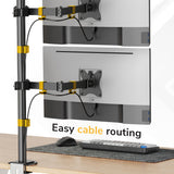 Full Motion Dual Stacking Monitor Mount with Extra-Tall Pole