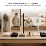 Full Motion Dual Stacking Monitor Mount with Extra-Tall Pole