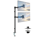 Full Motion Dual Stacking Monitor Mount with Extra-Tall Pole