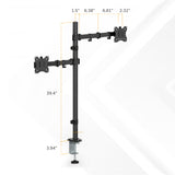 Full Motion Dual Stacking Monitor Mount with Extra-Tall Pole