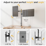 Full Motion Dual Stacking Monitor Mount with Extra-Tall Pole