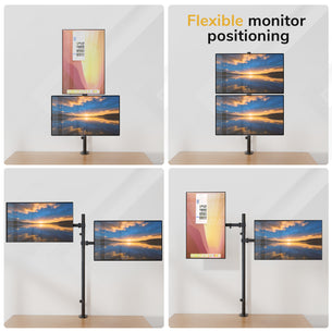 Full Motion Dual Stacking Monitor Mount with Extra-Tall Pole