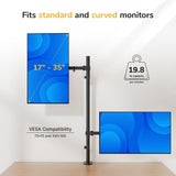 Full Motion Dual Stacking Monitor Mount with Extra-Tall Pole
