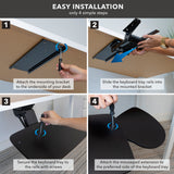 Under Desk Keyboard Platform With Wrist Support