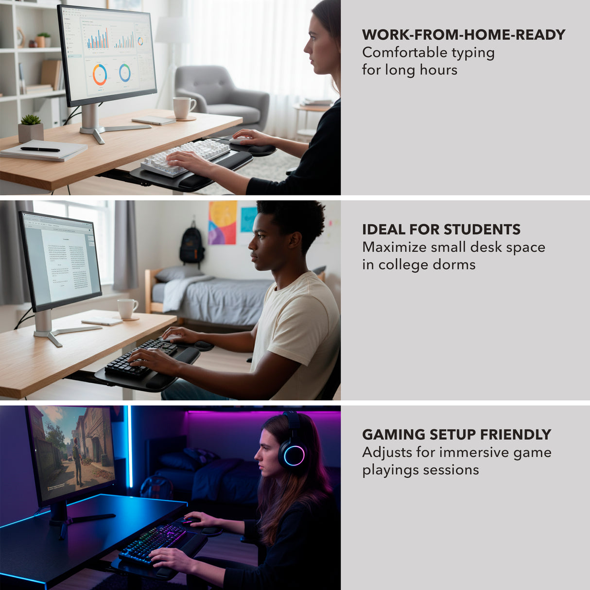 Under Desk Keyboard Platform With Wrist Support