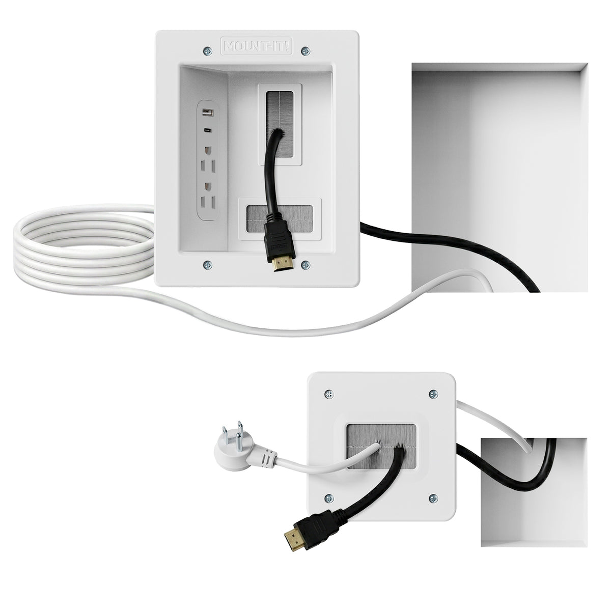 Usb Cable Wall Rack In-Wall Cable Management Kit with USB