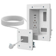 The Mount-It! In-Wall Cable Management Kit with USB features two power sockets, a USB port, faceplate, and long power cord for easy in-wall installation—perfect as a TV cord organizer with visible mounting hardware.
