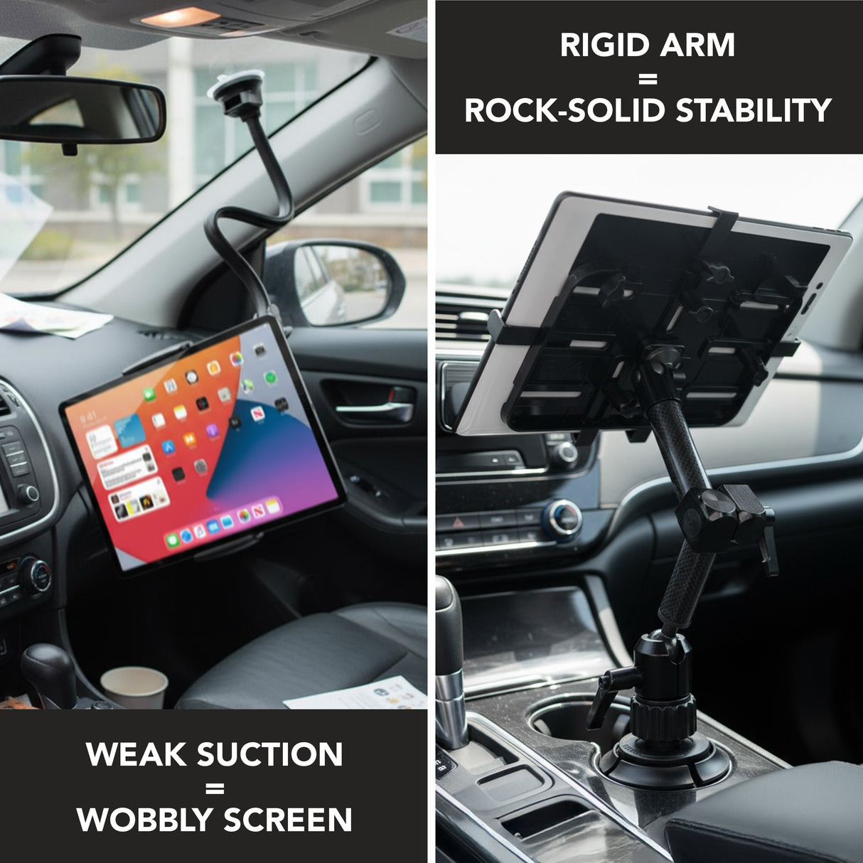 Carbon Fiber Cup Holder Tablet ELD Mount