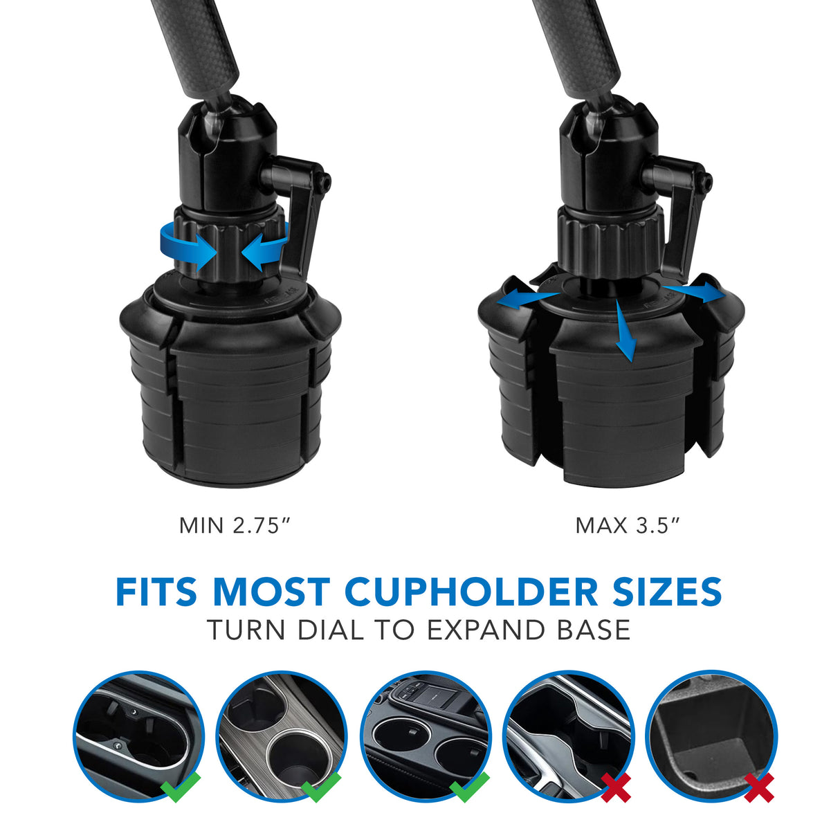Carbon Fiber Cup Holder Tablet ELD Mount