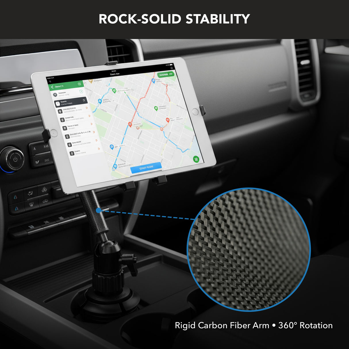Carbon Fiber Cup Holder Tablet ELD Mount