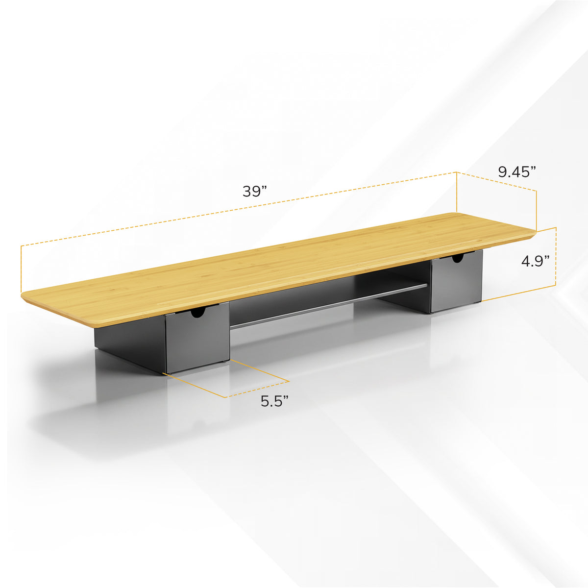 60in Monitor Riser Extra Wide Monitor Riser with Drawers and Shelf