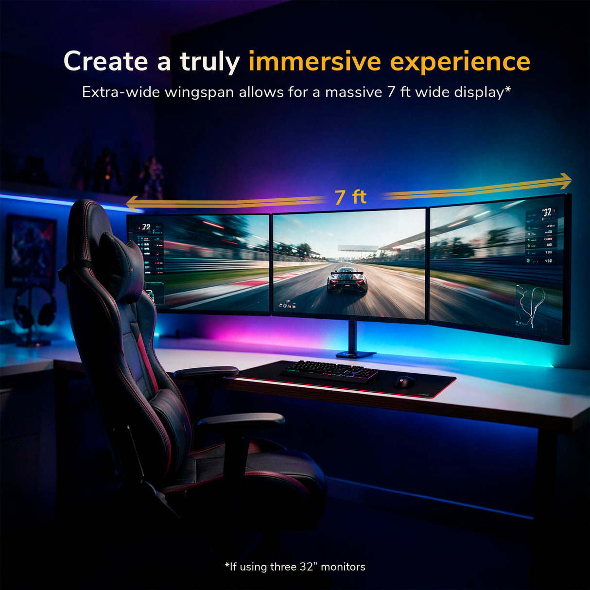 Full-Motion Triple Monitor Mount