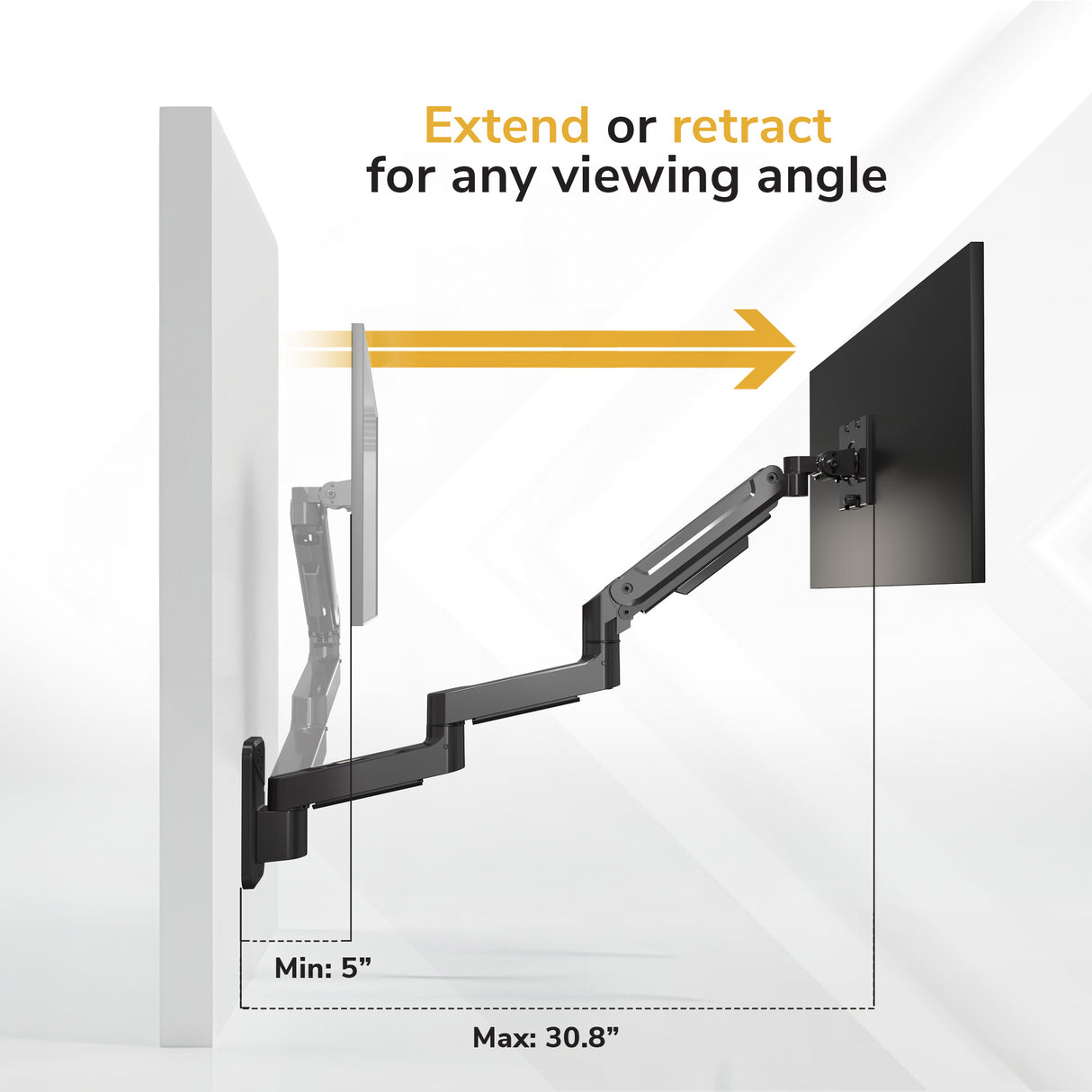 Heavy-Duty Full-Motion Monitor Wall Mount