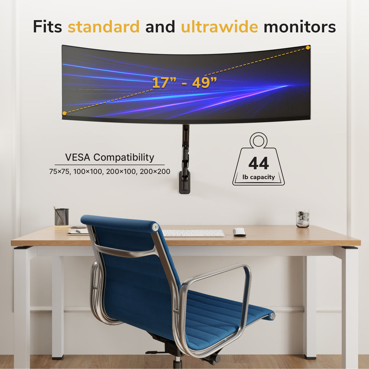 Heavy-Duty Full-Motion Monitor Wall Mount