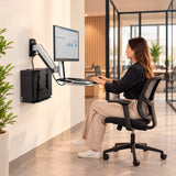 Wall Mounted Sit-Stand Single Monitor Workstation