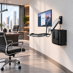 Wall Mounted Sit-Stand Single Monitor Workstation