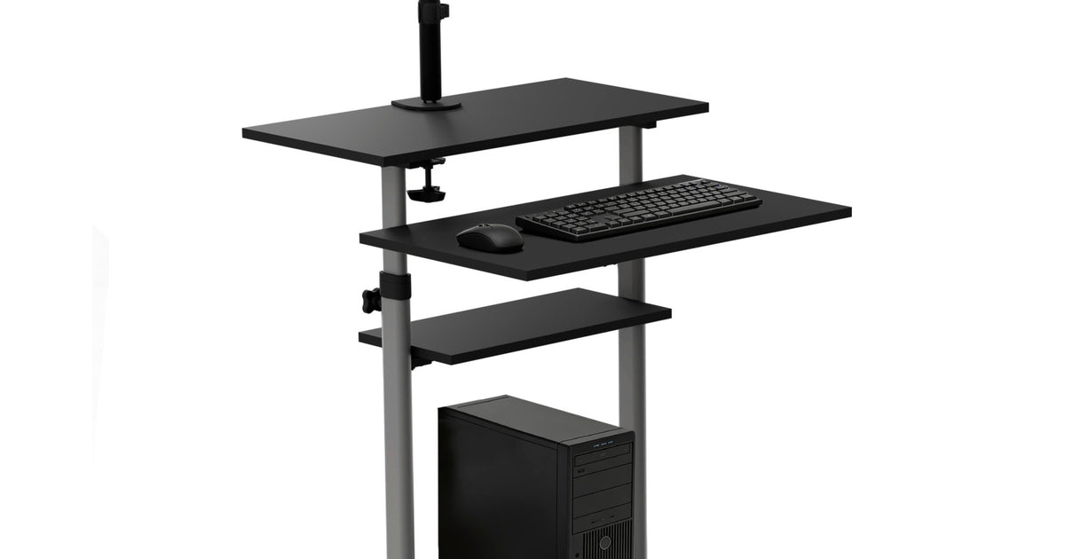 Rolling Computer Work Station with Monitor Mount