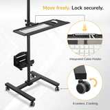 Mobile Cart With Monitor Mount & CPU Holder