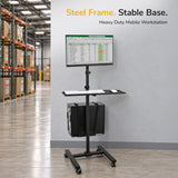 Mobile Cart With Monitor Mount & CPU Holder