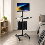 Mobile Cart With Monitor Mount & CPU Holder
