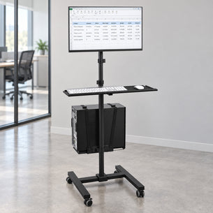 Mobile Cart With Monitor Mount & CPU Holder