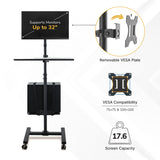Mobile Cart With Monitor Mount & CPU Holder