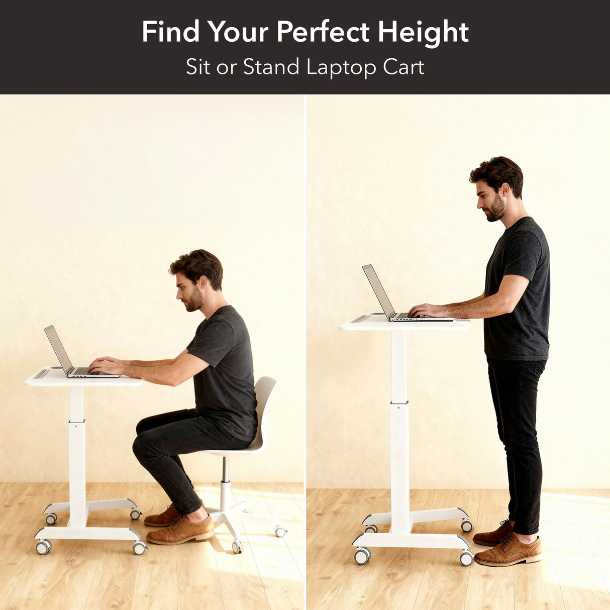 Sit-Stand Mobile Laptop Cart