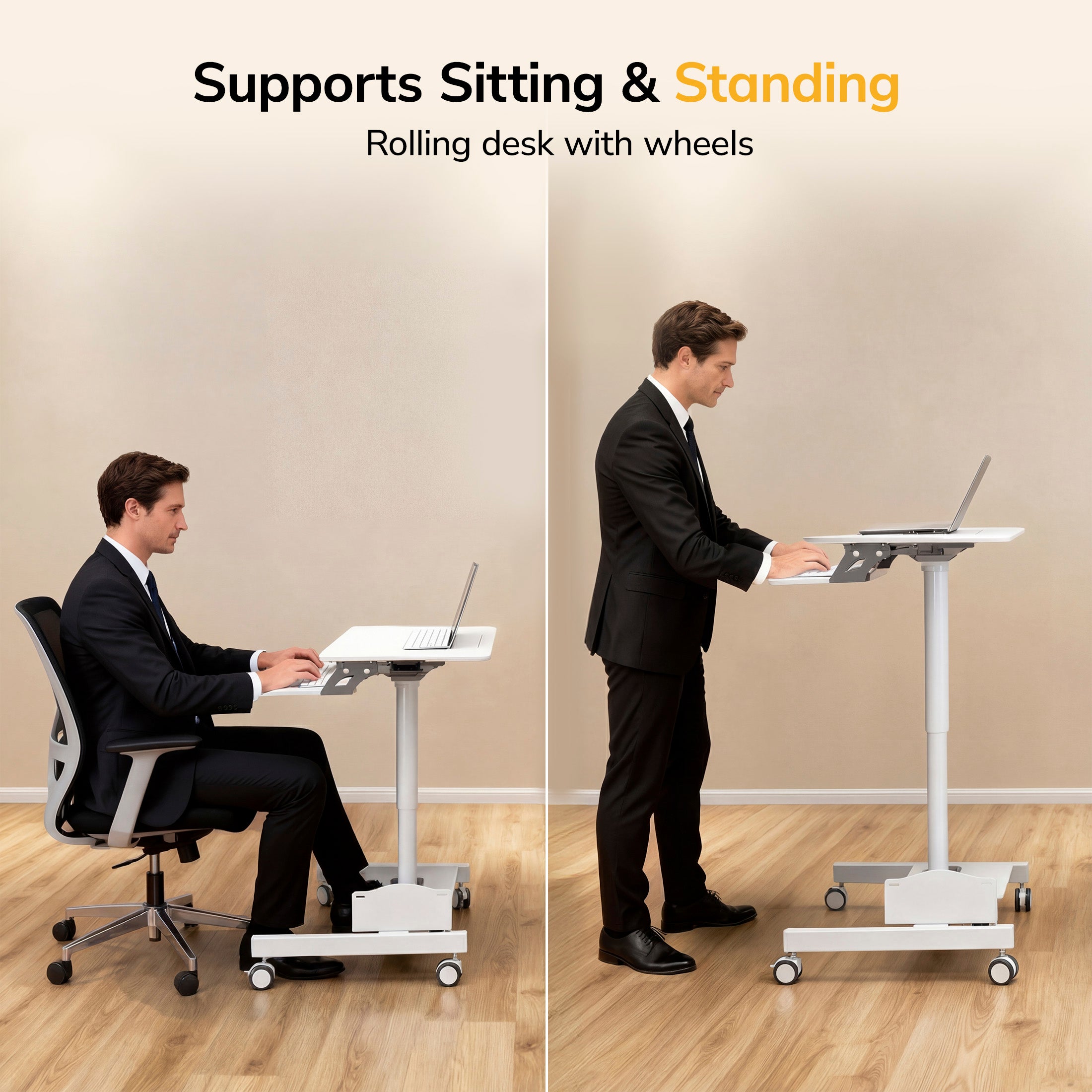 Mobile Sit-Stand Computer Workstation