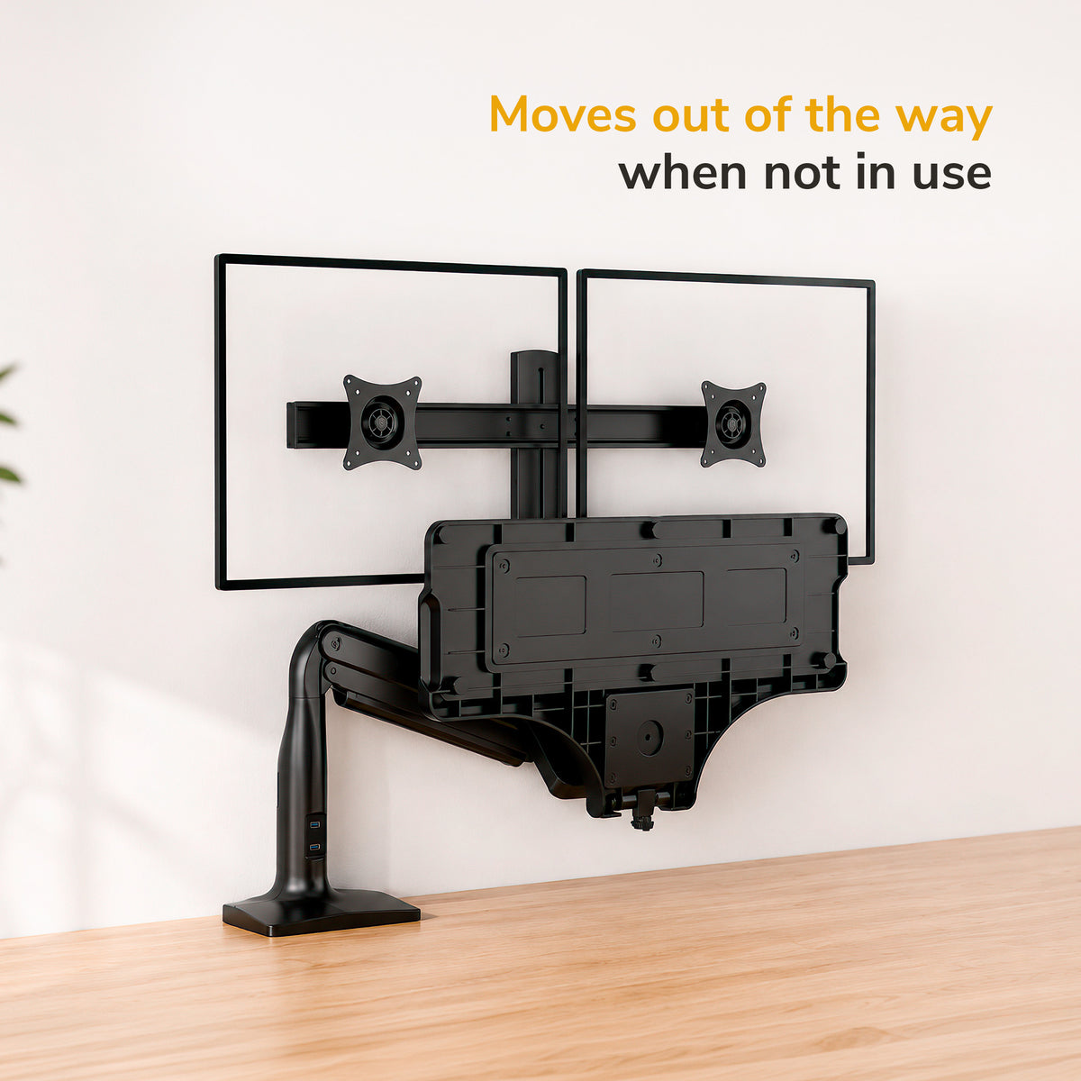 Dual Monitor Sit Stand Desk Mount with USB 3.0 Ports