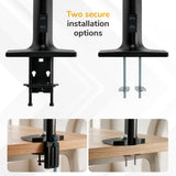 Dual Monitor Sit Stand Desk Mount with USB 3.0 Ports