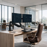 Dual Monitor Sit Stand Desk Mount with USB 3.0 Ports