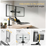 Dual Monitor Sit Stand Desk Mount with USB 3.0 Ports
