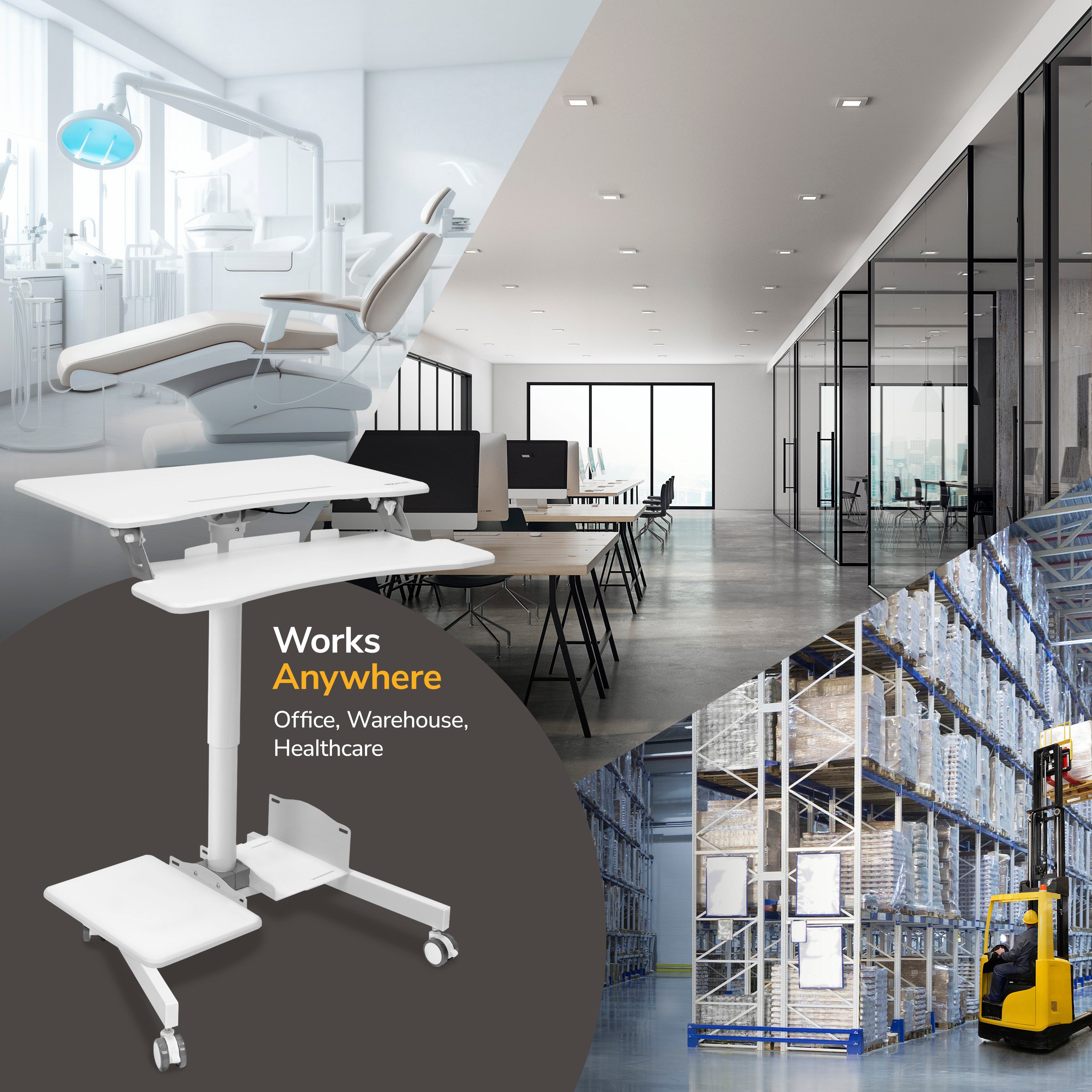 Mobile Sit-Stand Computer Workstation