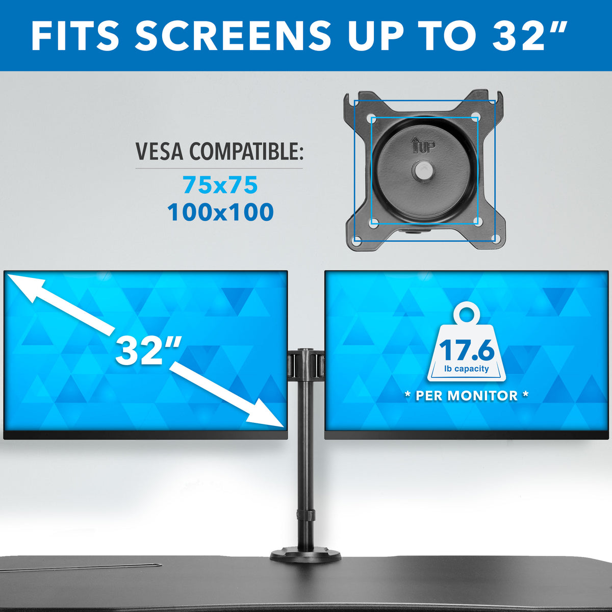 Large Electric Sit-Stand Desk Converter with Dual Monitor Mount