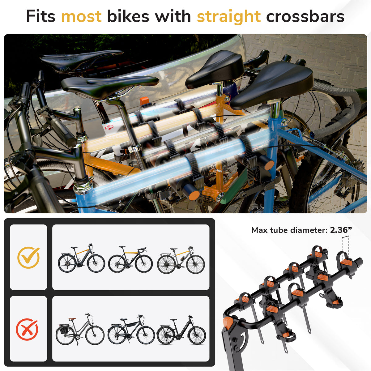 Hitch Bike Rack for 4 Bikes