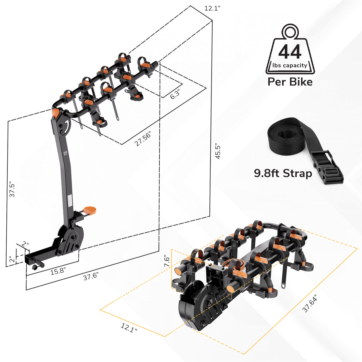Hitch Bike Rack for 4 Bikes