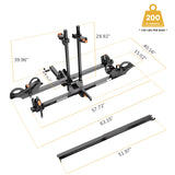 Hitch Bike Rack with Ramp for 2 Bikes