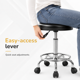 Height Adjustable Stool with Wheels
