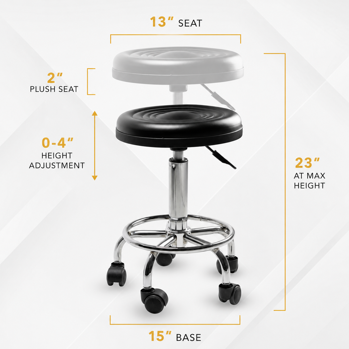 Height Adjustable Stool with Wheels