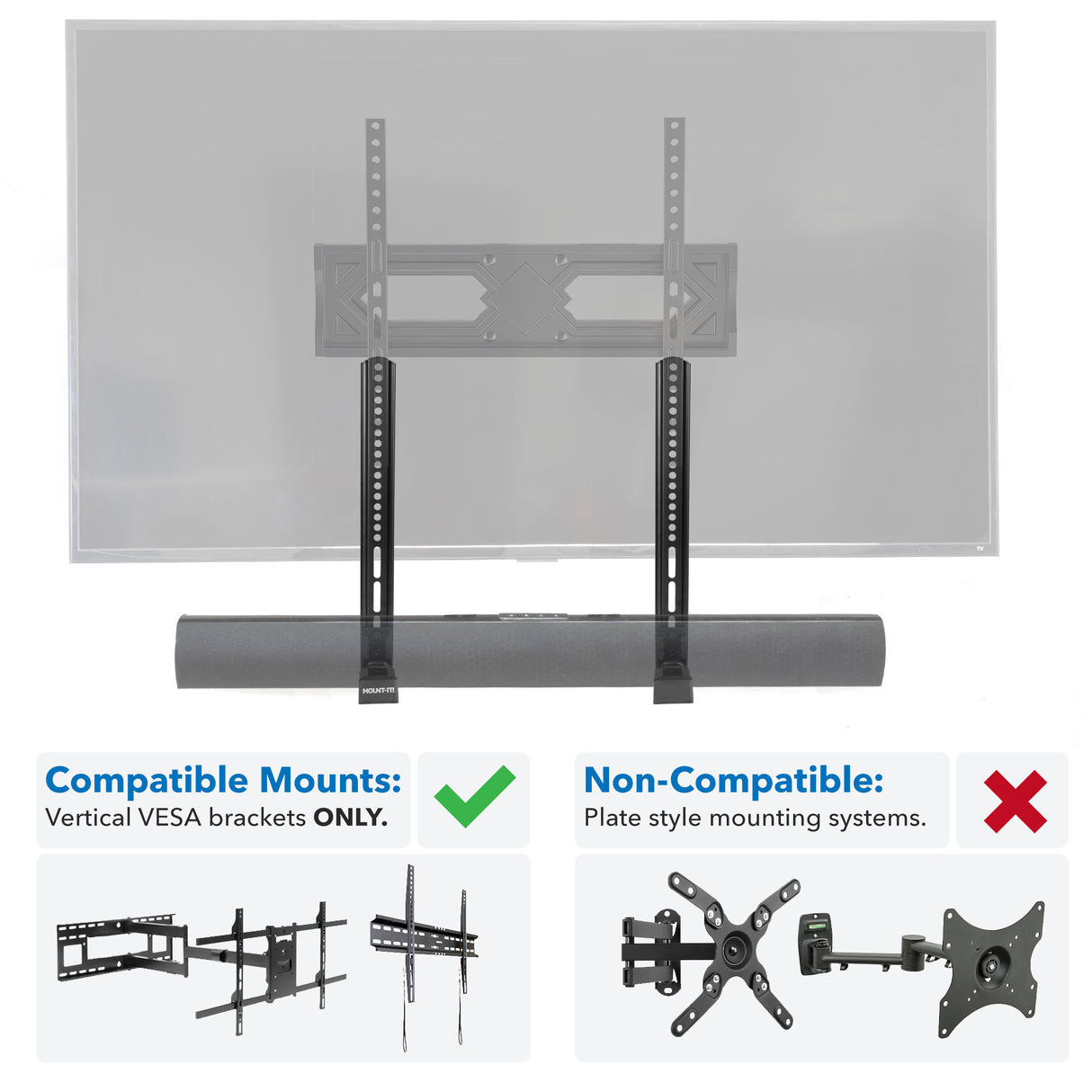 Universal Soundbar Mount Brackets for TV and Wall Installation