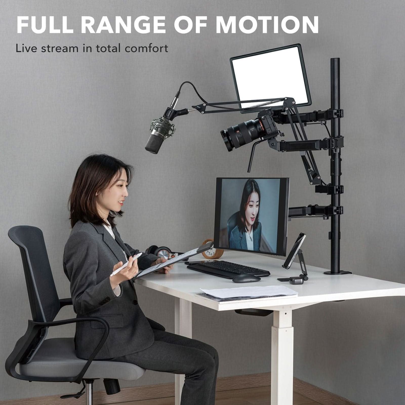 Mount-It! All-In-One Studio Mount for monitors up to 32" | holds up to 19.8 lbs | MI-482 - Thumbnail 4