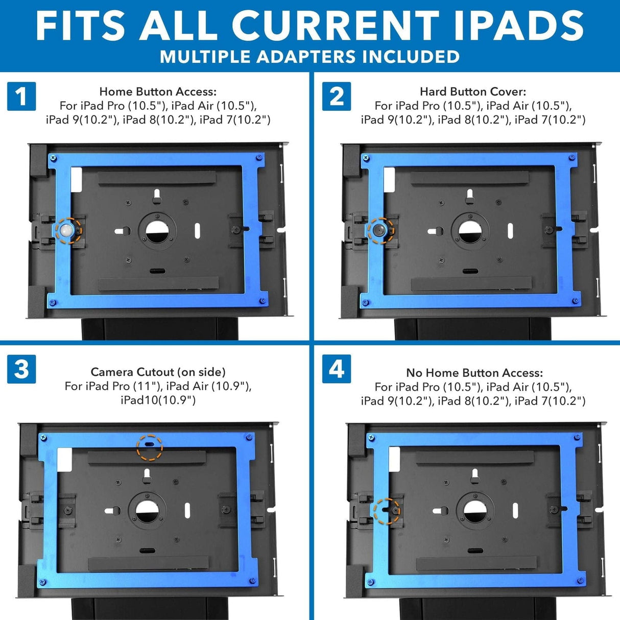 Tablet Stand - Anti-Theft Tablet Kiosk with Document Holder for iPad, iPad Air, iPad Pro - Mount-It! -
