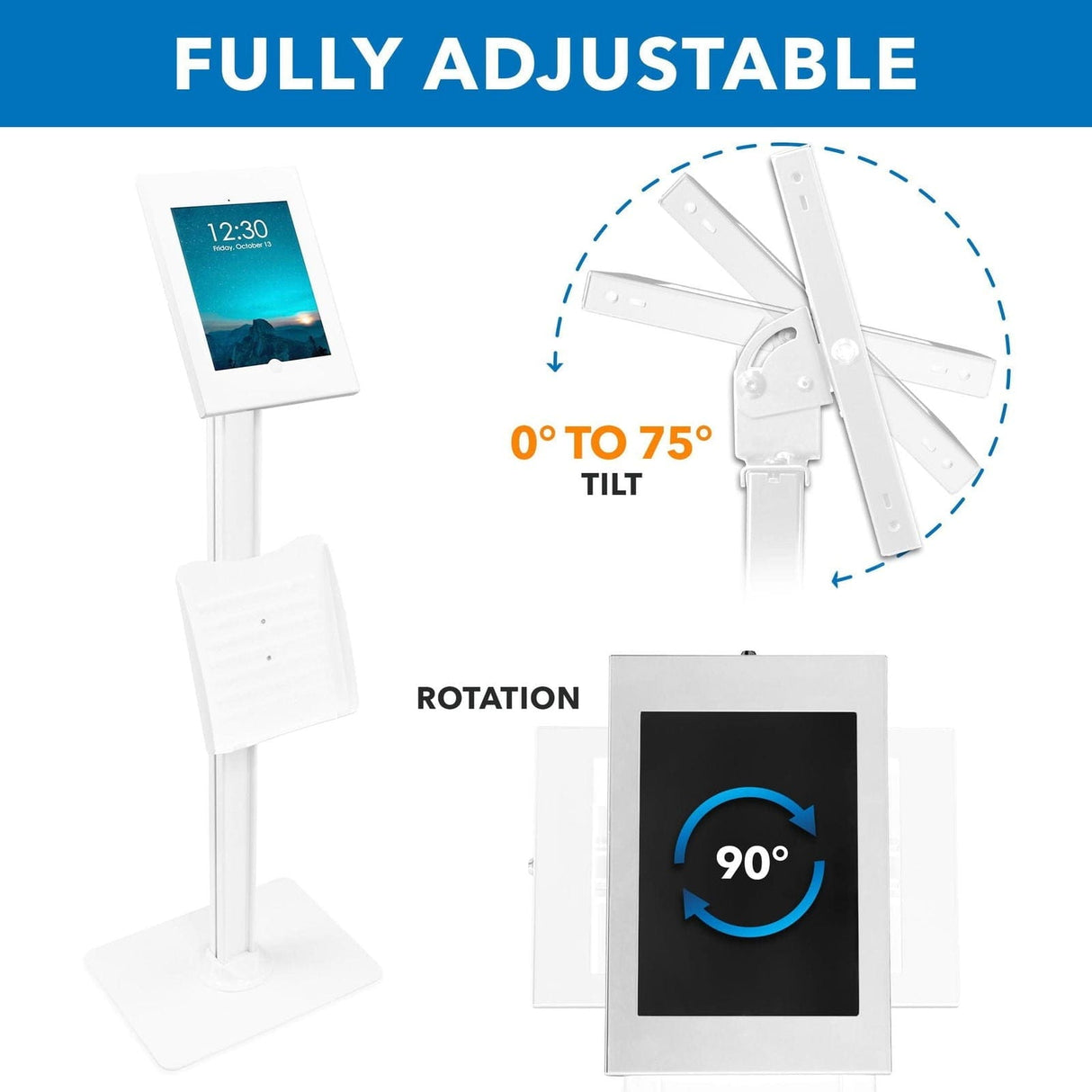 Tablet Stand - Anti-Theft Tablet Kiosk with Document Holder for iPad, iPad Air, iPad Pro - Mount-It! -