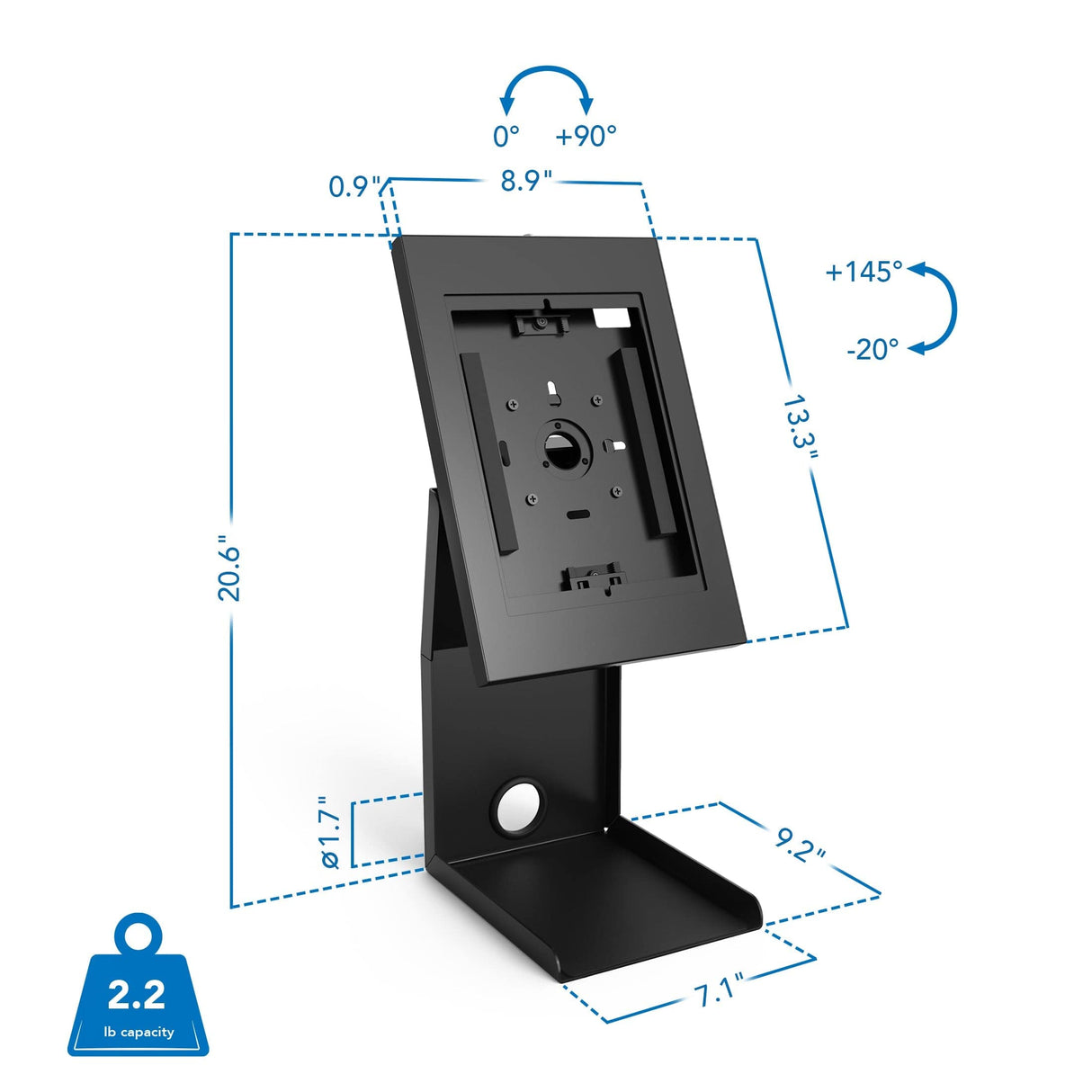 Tablet Stand - Anti-Theft Tablet Kiosk with Printer Shelf - Mount-It! -