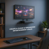 Component Shelves - AV Component Shelf For Wall Mounted TV | 1 Tempered Glass Shelf - Mount-It! - MI-8401