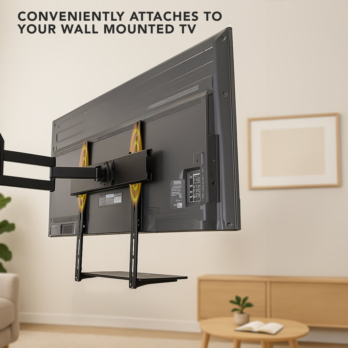 Component Shelves - AV Component Shelf For Wall Mounted TV | 1 Tempered Glass Shelf - Mount-It! - MI-8401