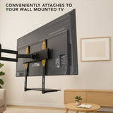 Component Shelves - AV Component Shelf For Wall Mounted TV | 1 Tempered Glass Shelf - Mount-It! - MI-8401