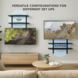 Component Shelves - AV Component Shelf For Wall Mounted TV | 2 Tempered Glass Shelves - Mount-It! - MI-8402